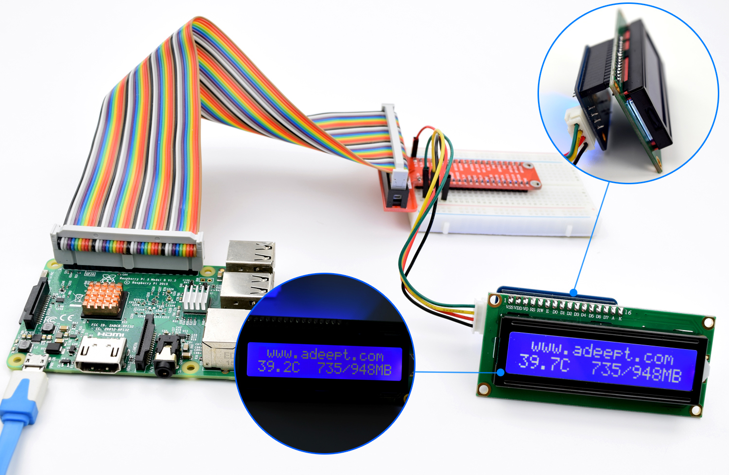 Kit de Sensores de Módulos 46 para Raspberry Pi de Adeept - Haga Clic para Ampliar