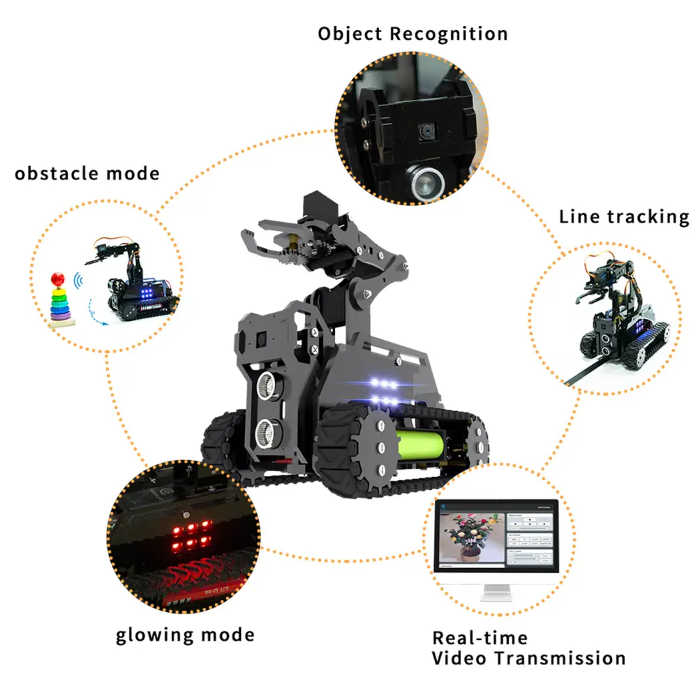 Adeept Kit Char d'Assault Intelligent WiFi RaspTank pour Raspberry Pi