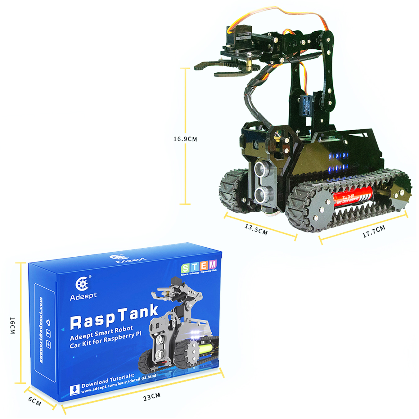 Adeept RaspTank WiFi Smart Robot Tank Kit für Raspberry Pi - Zum Vergrößern klicken