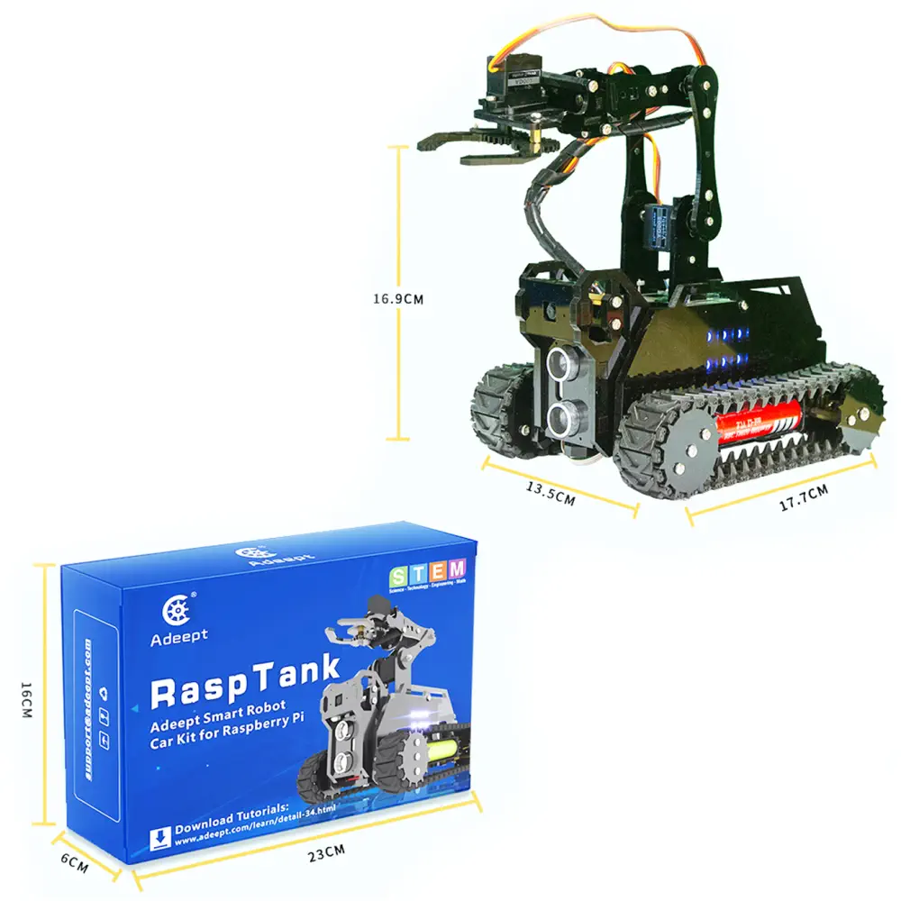 Adeept Kit Char d'Assault Intelligent WiFi RaspTank pour Raspberry Pi