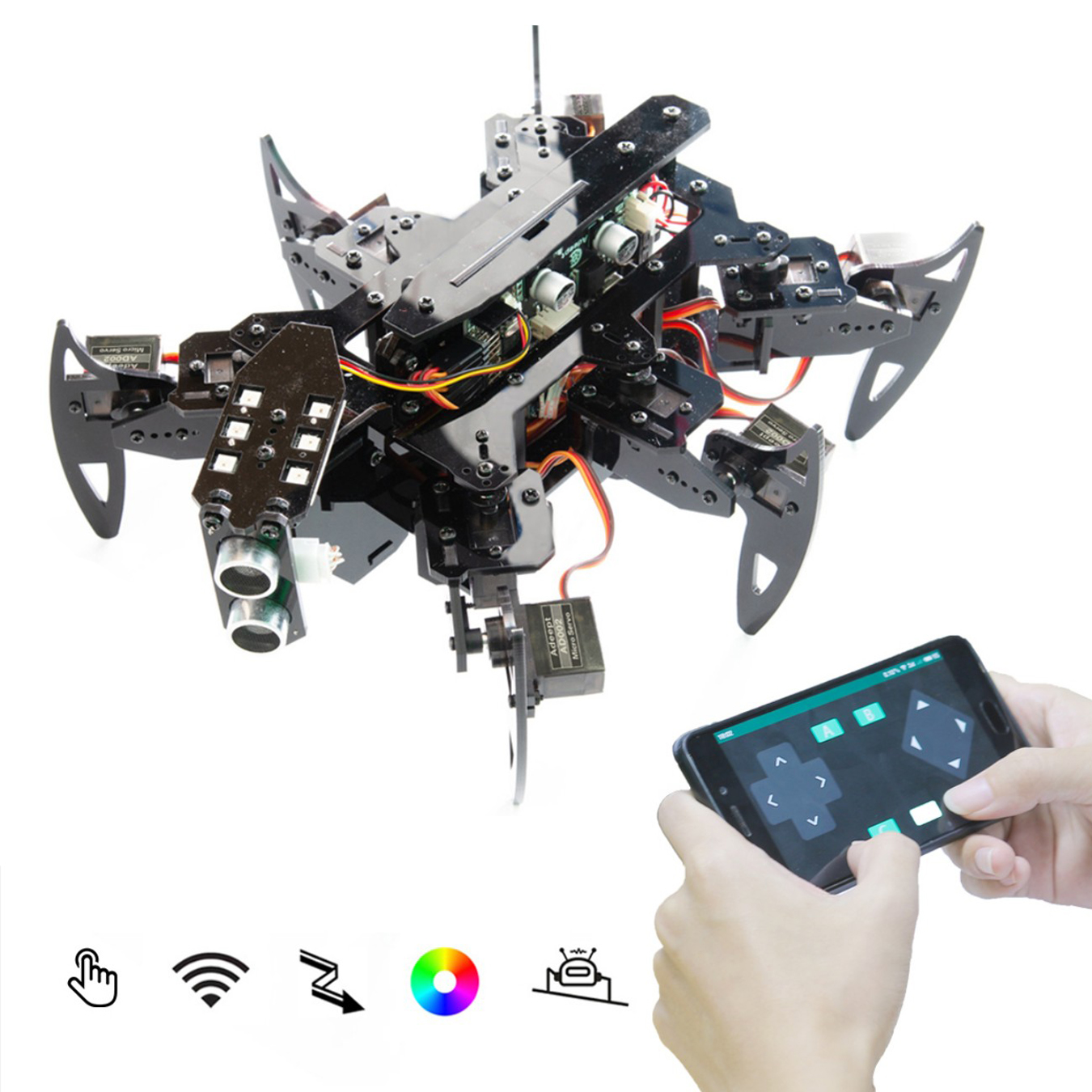 Adeept Hexapod Spider Robot Kit mit Pixie - Zum Vergrößern klicken