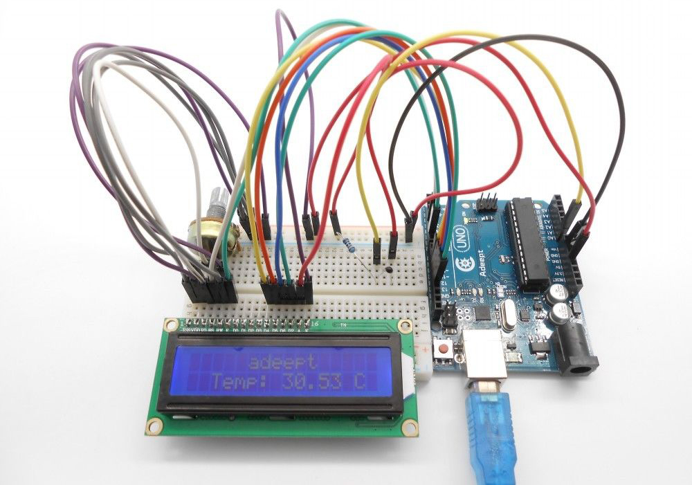 Adeept Kit de Départ LCD1602 pour Microcontrôleur Uno/Nano - Cliquez pour agrandir