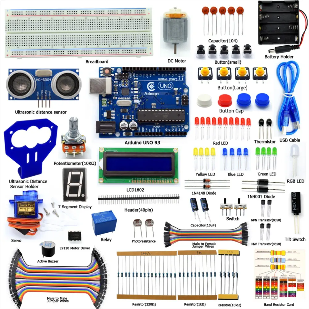 Adeept Ultrasonic Distance Sensor Starter Kit with Uno R3 - Click to Enlarge