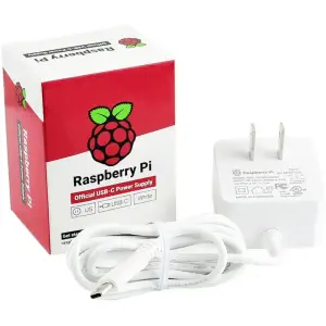 Fuente de Alimentación USB-C 5,1V 3A para Raspberry Pi 4 (Blanco, Listado UL)