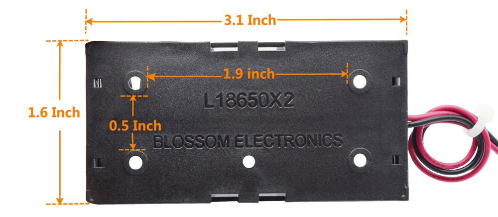 Adeept 18650 Battery Holder w/ Wire & 2.54mm JST Connector (2x) - Click to Enlarge