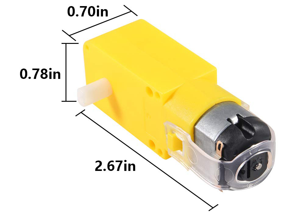 DC Electric Motor 3-6V 1:48 Dual Shaft Geared TT Magnetic Gearbox (6x) - Click to Enlarge