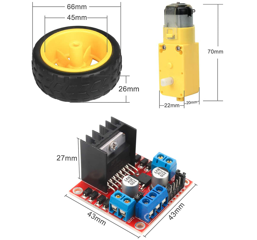 Smart Car Parts Kit for Arduino - Click to Enlarge