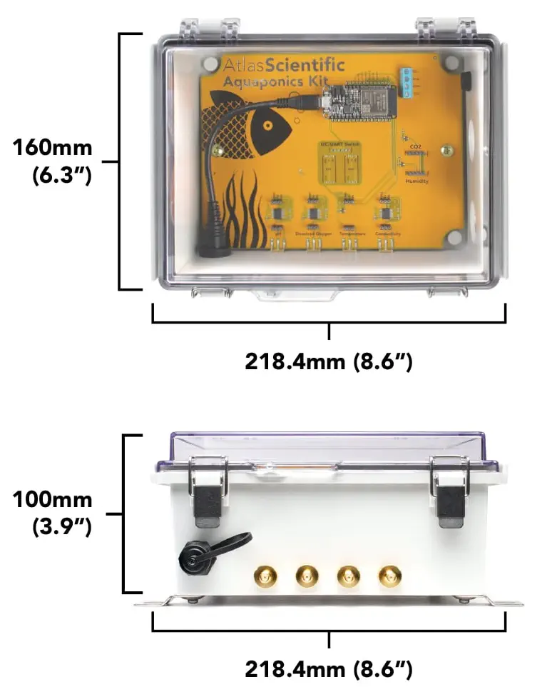 Bare-Bones Wi-Fi Aquaponics Kit - Dimensions