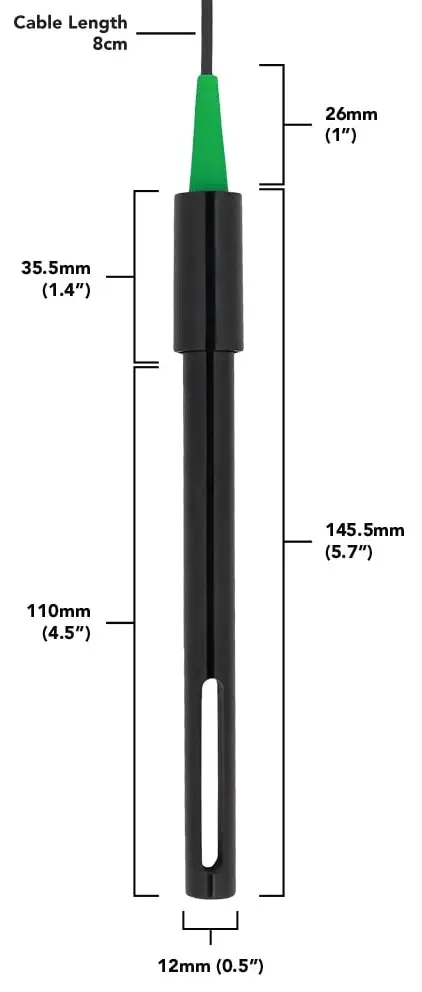 Conductivity Probe K 0.1 - 8cm - Dimensions