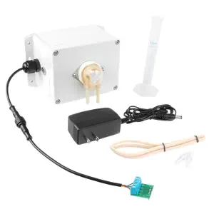 Atlas Scientific SGL-PMP-BX™ Pompe Blanche avec Boîtier, IP-64, 0.5ml à 105ml/min, I2C/UART, 3.3V-5V Logique, 12V-24V Moteur