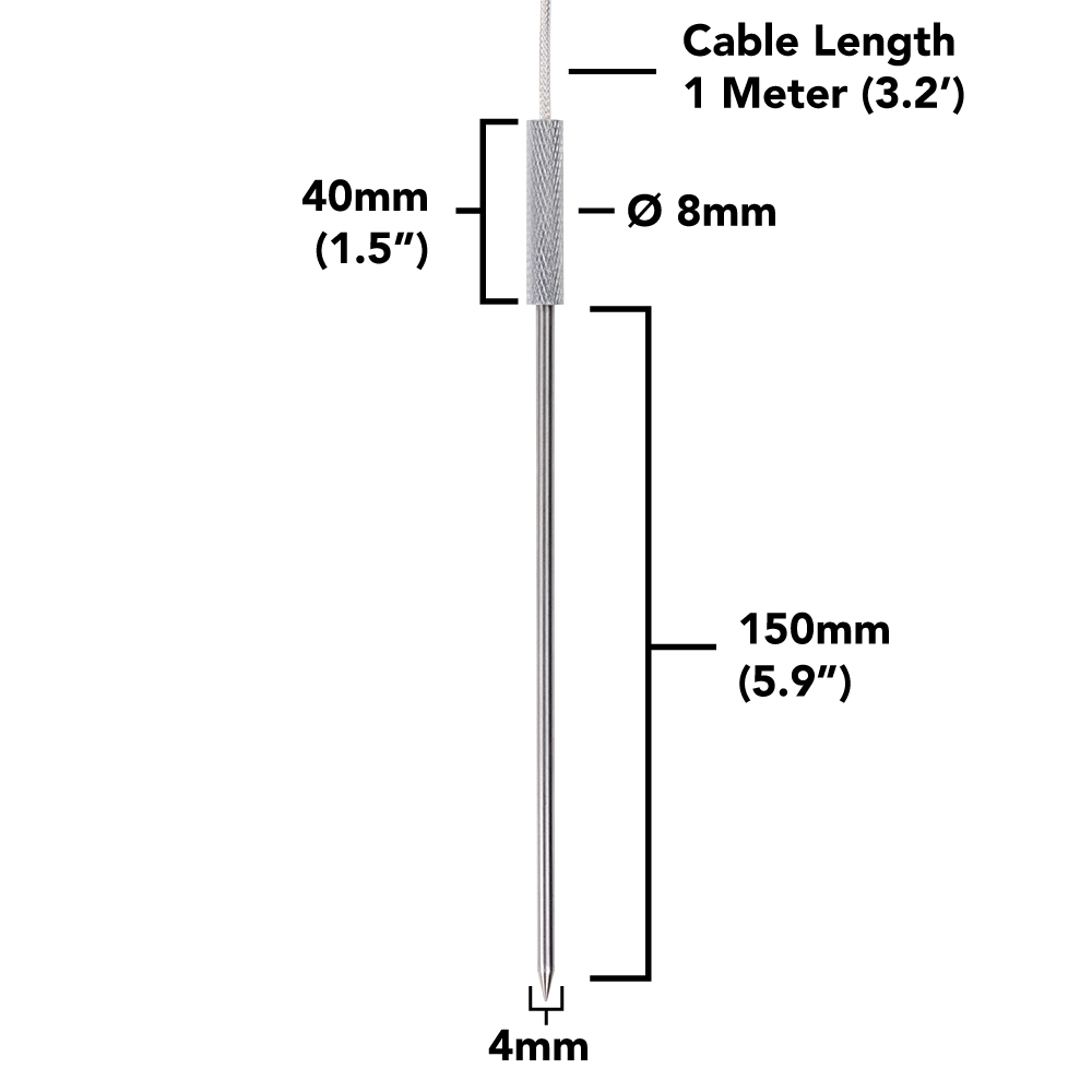 Spike Tip  PT-1000 Temperature Probe - Click to Enlarge
