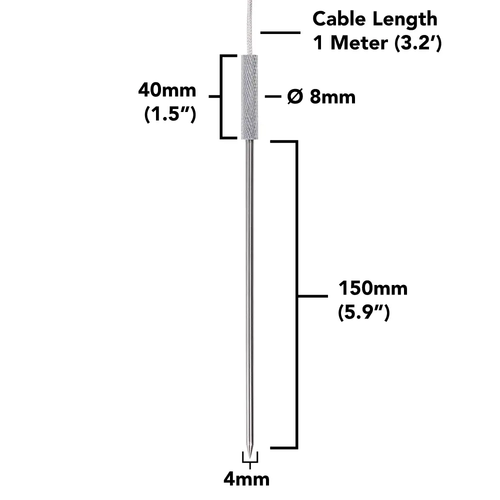 Sonde de température à pointe en platine PT-1000 - Cliquez pour agrandir