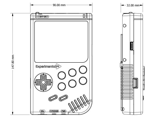 Kit PiBoy DMG Handheld Gaming System - Zum Vergrößern klicken