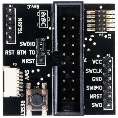 Top View of Bitcraze Debug Adapter - Dimensions