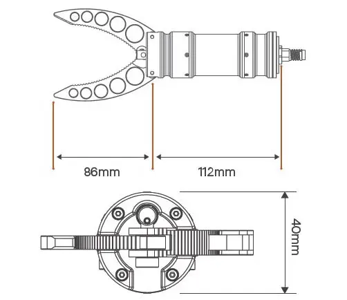 Pinza Giratoria Alpha Blueprint - Haga Clic para Ampliar