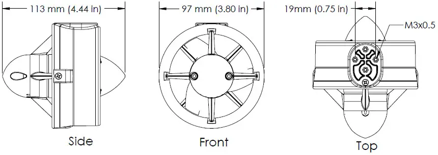 Repuesto de Hélice CW para Propulsor T200 de BlueROV2 (c/ Penetrador y Cable) - Haga Clic para Ampliar