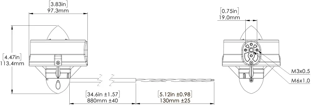 BlueRobotics T200 Thruster Technical Drawing - Dimensions