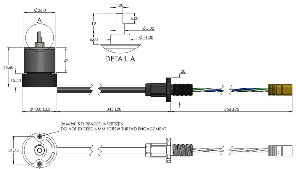 M200 Motor BlueBoat Product Dimensions - Dimensions cropped