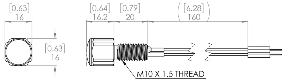 Blue Robotics Subsea LED Indicator - Dimensions cropped