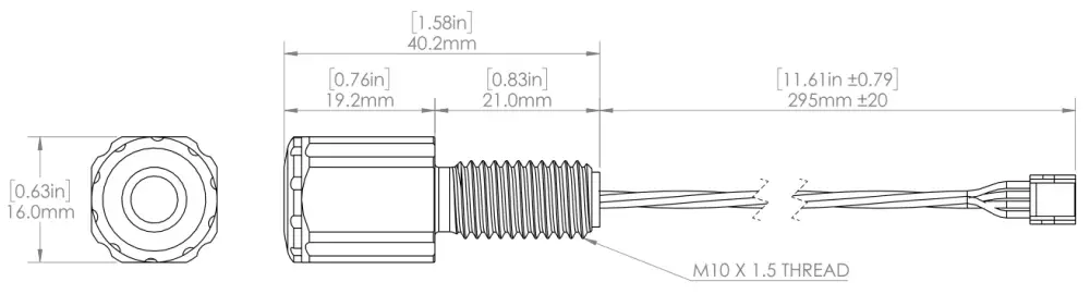 BarXT Extended Submersion Depth/Pressure Sensor Bar30XT - Dimensions