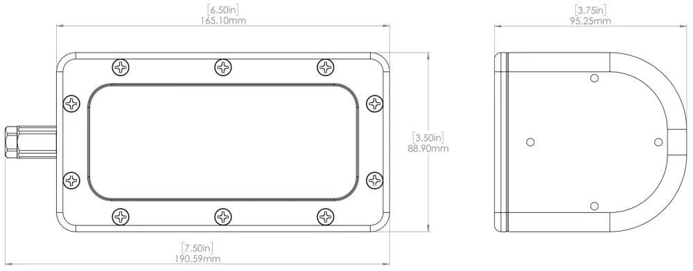 MarineSitu C3 Stereo Camera Technical Drawing - Dimensions