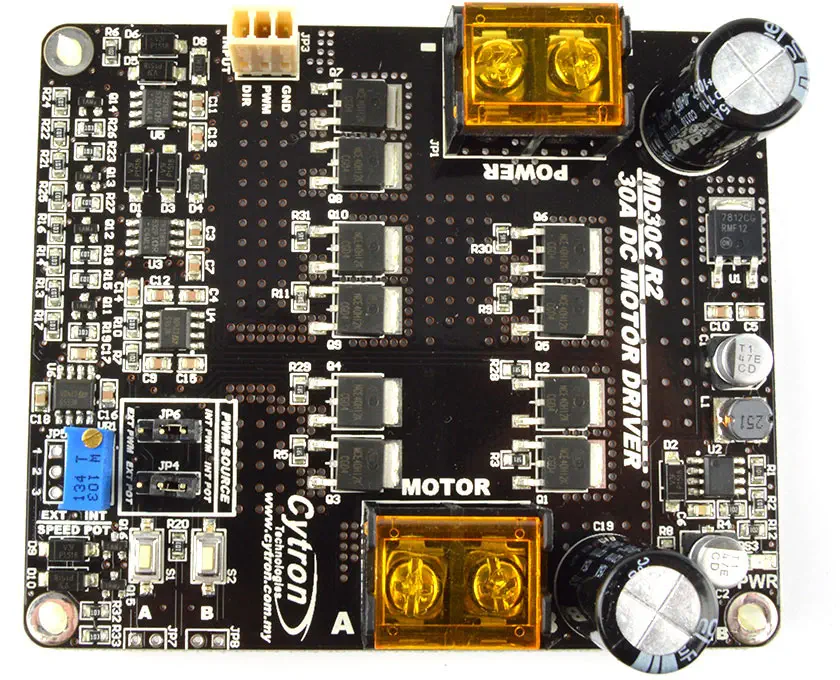 30A 5～30V シングルブラシ付き DCモータドライバ - RobotShop