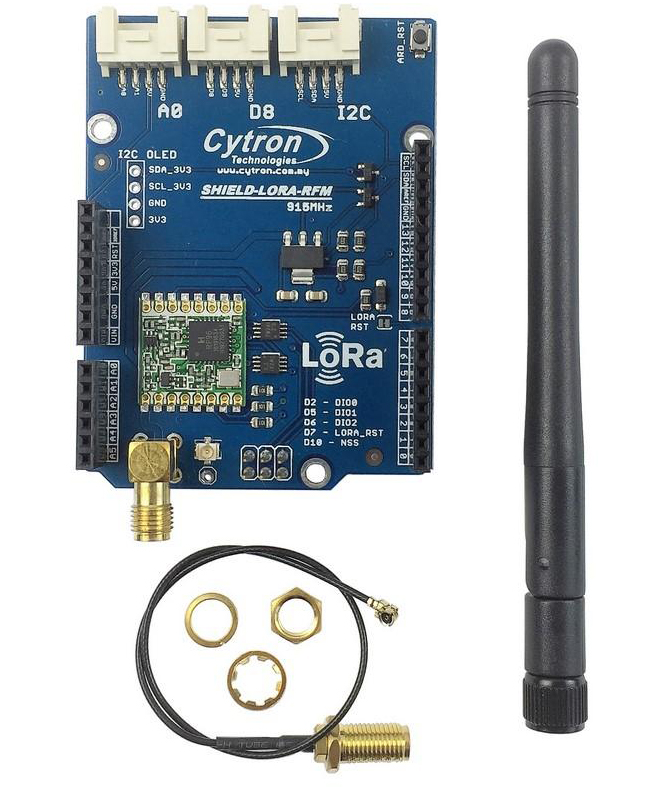 LoRa/RFM Long Range Transceiver Shield 915 MHz (North America)- Click to Enlarge
