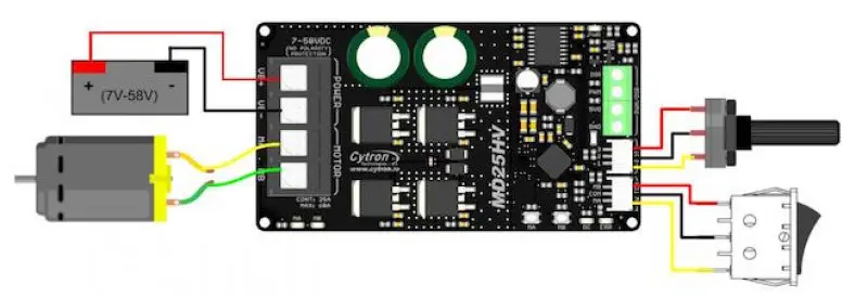 Controlador de Motor DC con Escobillas de 25A 7-58V Cytron - Haga Clic para Ampliar