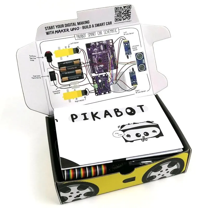 Kit de Auto Inteligente Maker UNO PikaBot - Haga Clic para Ampliar