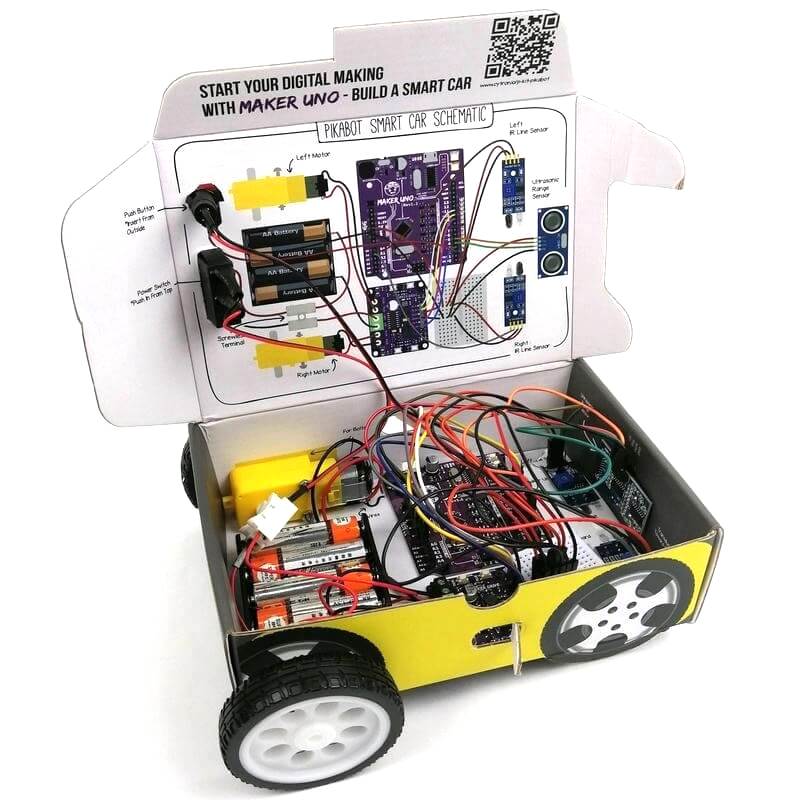 Kit de Auto Inteligente Maker UNO PikaBot - Haga Clic para Ampliar