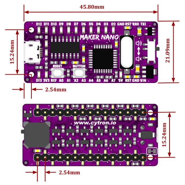 Microcontrolador Maker Basado en Arduino Nano - Haga Clic para Ampliar