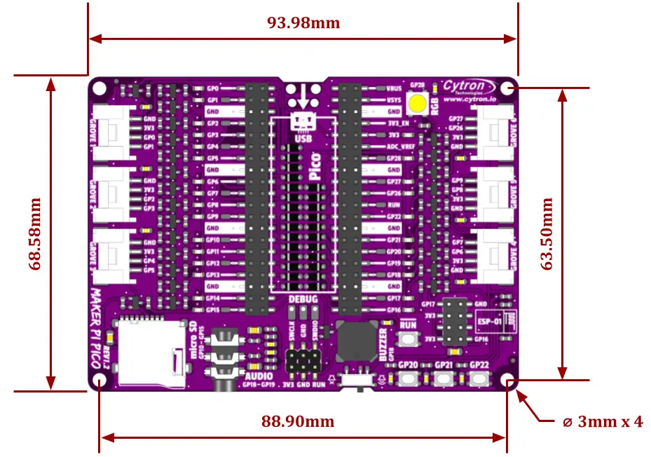 Maker Pi Pico (sans Pi Pico): Simplifier Raspberry Pi Pico pour les débutants - Cliquez pour agrandir