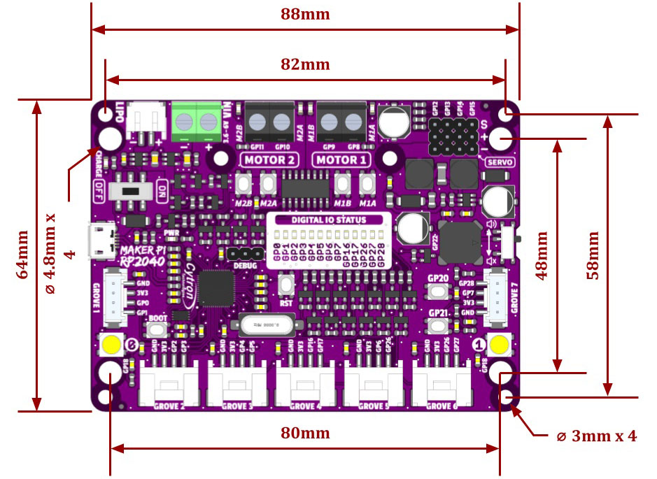Maker Pi RP2040: Simplificación de la Robótica c/ Raspberry Pi RP2040 - Haga Clic para Ampliar