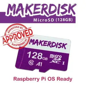Carte microSD MakerDisk Approuvée Raspberry Pi avec Système d'Exploitation RPi (128 Go)