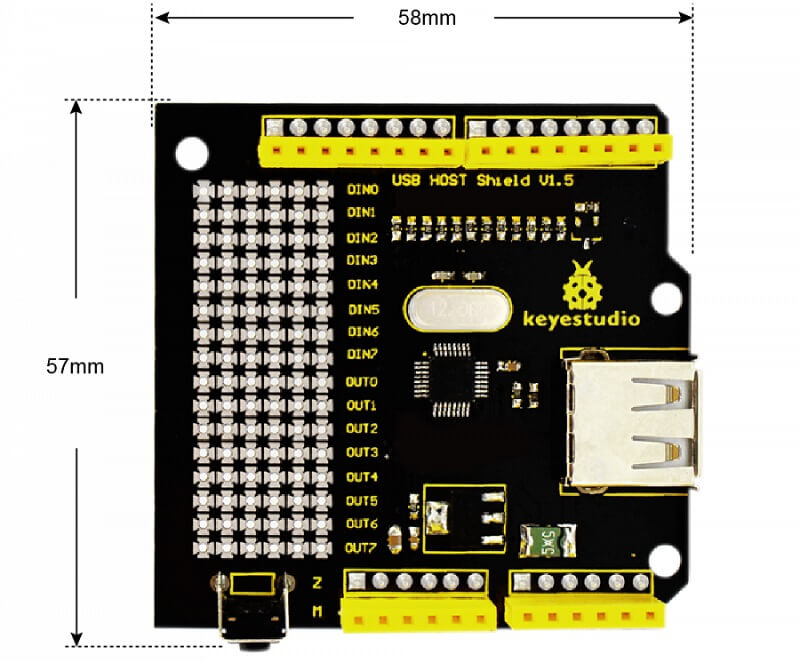 Shield de Host USB V1.5 de Cytron para Arduino - Haga Clic para Ampliar