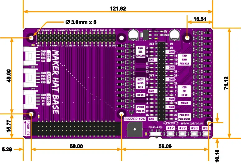 Maker Hat Base - Extension HAT &et GPIO pour Raspberry Pi 400 - Cliquez pour agrandir