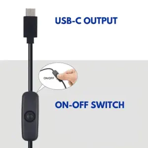 Adaptateur secteur 5V 3A USB-C avec interrupteur - Prise UE