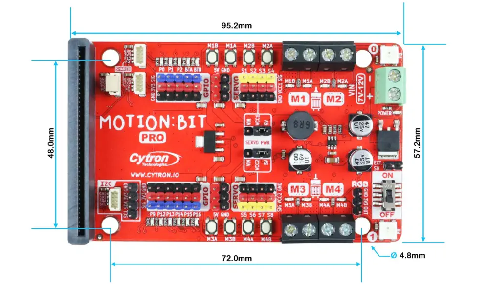 Cytron MOTION:BIT Pro - 12V Robotiks Expansion Board für micro:bit