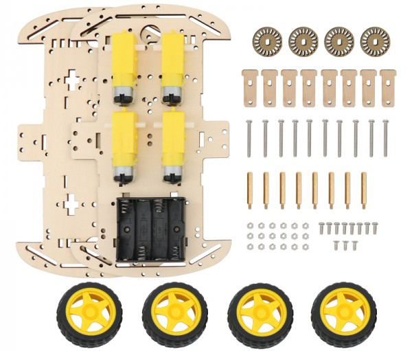 Kit de Chasis de Coche Robot Inteligente de 4 Ruedas Dagu para Arduino - Haga Clic para Ampliar