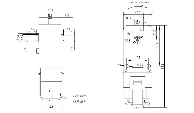 Par de Ruedas de 65mm + Motorreductor TT de 3-6 V DC Dagu - Haga Clic para Ampliar