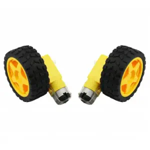 Paire de Roues Dagu 65mm + Moteur à Engrenages TT 3-6V DC