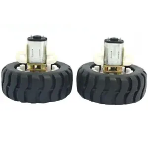 Micro moteur à engrenages 6V N20 avec roue en caoutchouc (1 paire)