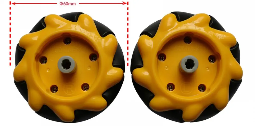 Rueda Omnidireccional Mecanum de 60mm para Lego (4x)