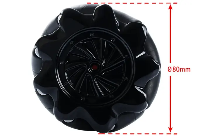 Dagu Black 80mm Mecanum Omni Wheel for Lego (4x)
