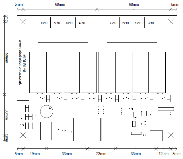 Devantech Module de relais à 8 canaux contrôlé par Midi (4 gradateurs) - Cliquez pour agrandir