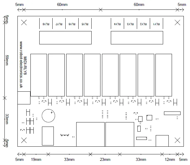 Devantech Midi Controlled 8 Channel Relay Module (4 Dimmer) - Click to Enlarge