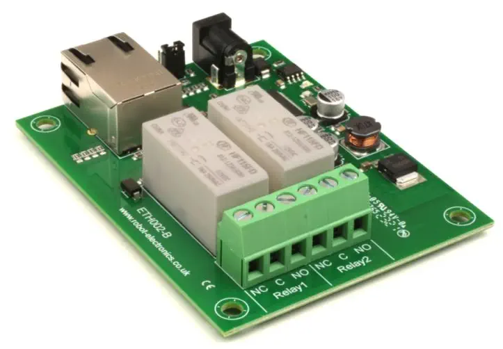ETH002-B - 2 x 16A イーサネットリレー 異なる角度ビュー