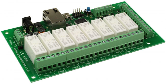 dS378 - 16A 8 Channel Ethernet Relay- Click to Enlarge
