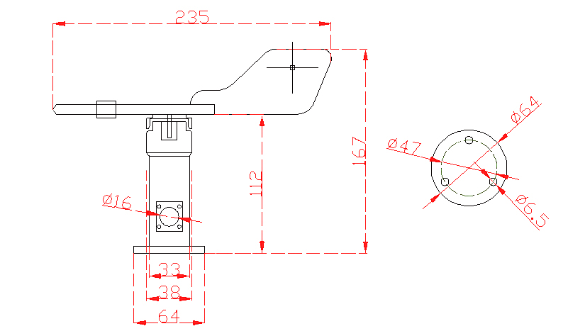 Sensor de Dirección del Viento RS485 - Haga Clic para Ampliar