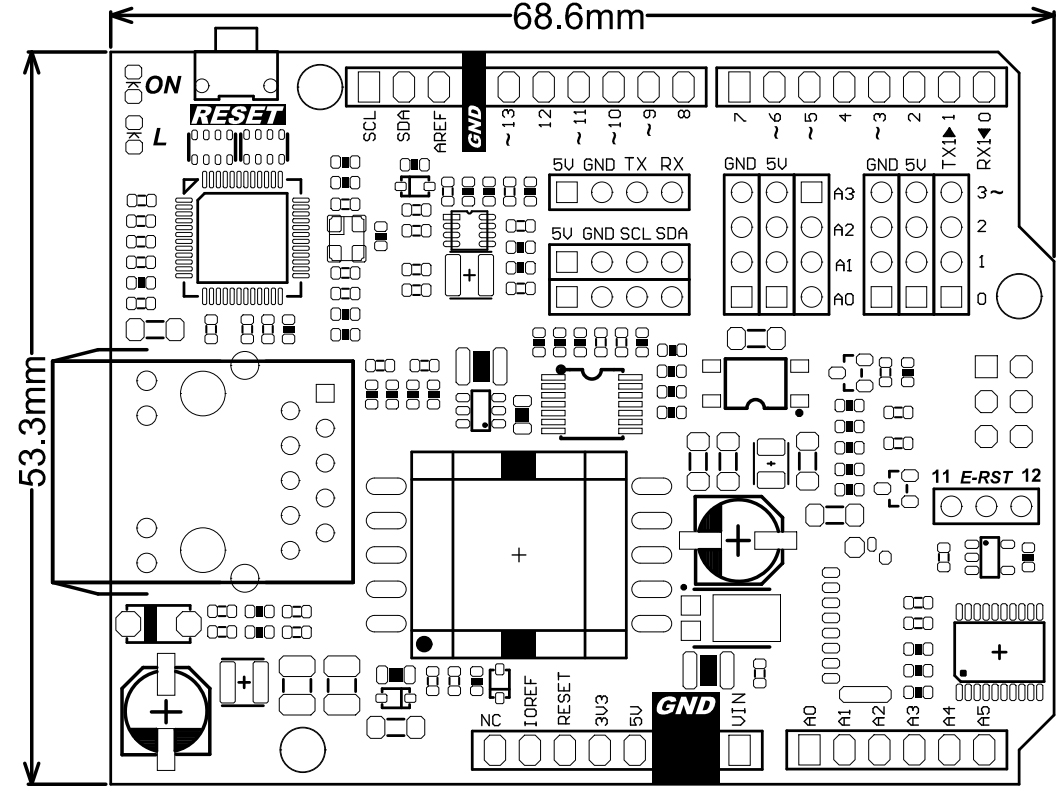 DFRobot Ethernet & PoE Shield für Arduino - W5500 Chipsatz - Zum Vergrößern klicken
